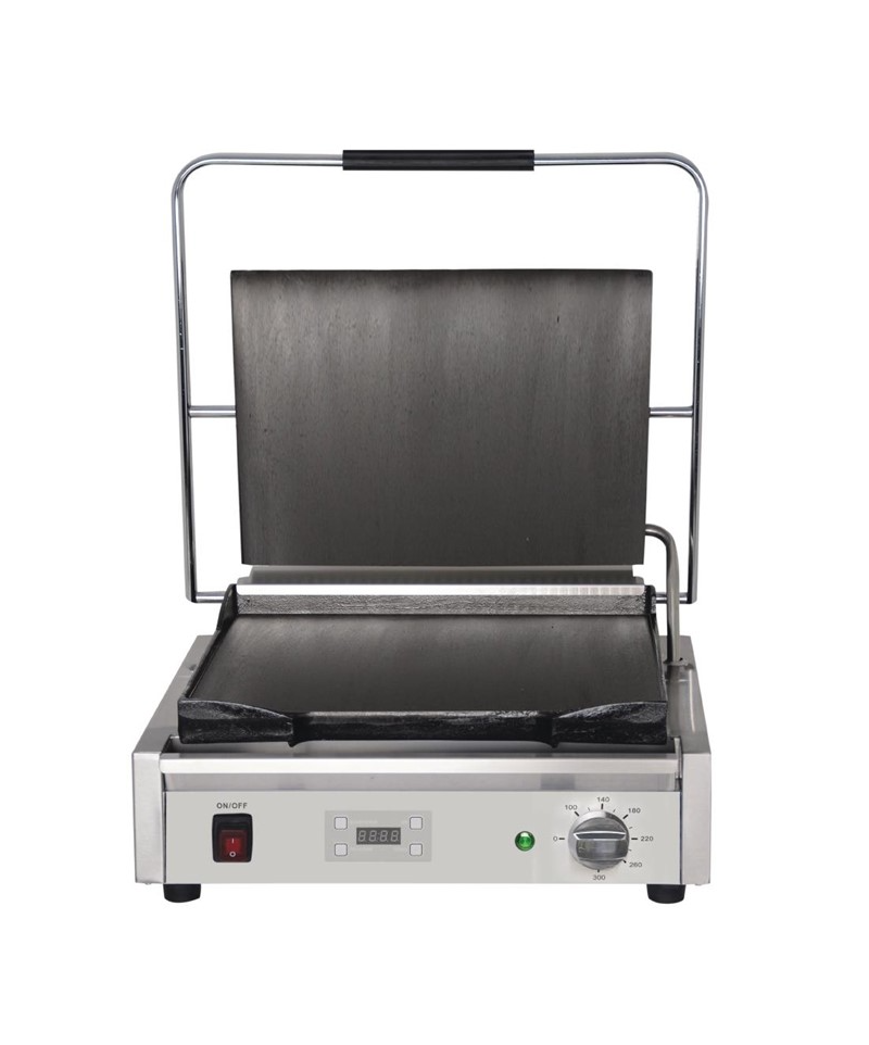 Grill Panini professionnel 2 plaques rainurées monophasé 2,2 kW