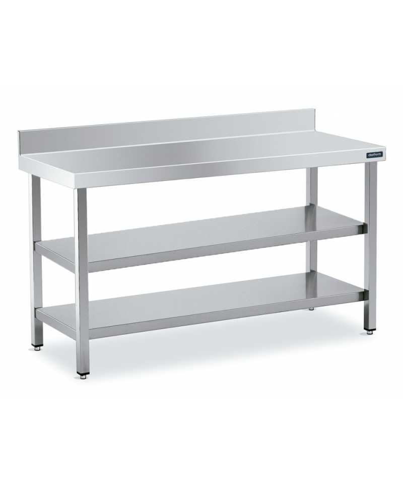 Table inox de préparation (L)1600 mm, avec dosseret TOURNUS