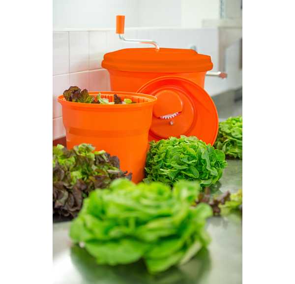 Essoreuse à Salade Professionnelle, Couverts à Salade Grande Capacité (3L),  Essorage Facile et Rapide, Gain de Place, A32